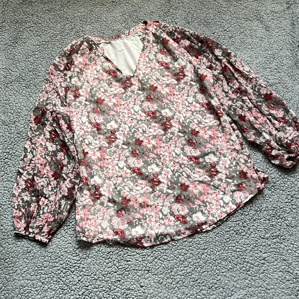 Womens Long Sleeve Boho Casual Floral Dressy Blouse Top - Picture 6 of 14